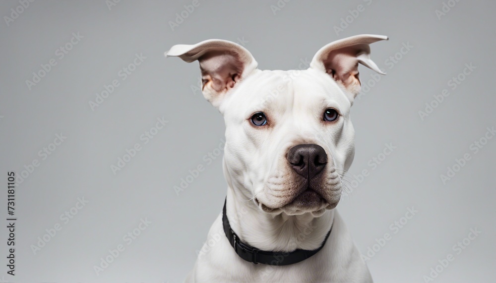 cute pitbull, isolated white background
