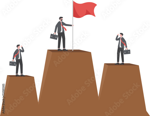 Unequal business success. challenge to overcome difficulty

