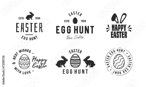Easter labels, emblems and logos.  Trendy simple design. Easter design Template. Vector illustration