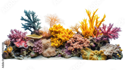 Colorful coral isolated on transparent background