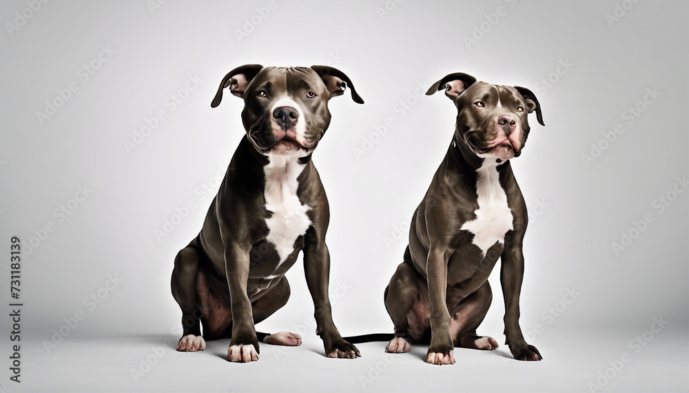 cute pitbull, isolated white background
