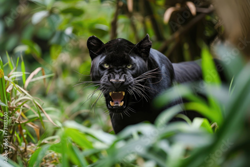 A black panther's amusing antics, sparking laughter