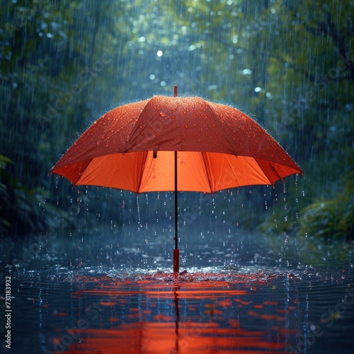 Umbrellas float above the ground when the rainy season arrives with an elegant background and urban atmosphere  with the concept of aesthetics  serenity  life  imagination  art. Generative Ai