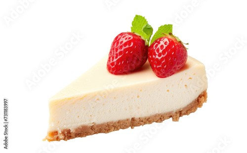Slice of sweet tasty cheesecake on transparent background