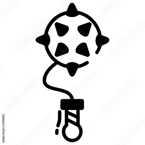 Flail glyph and line vector illustration