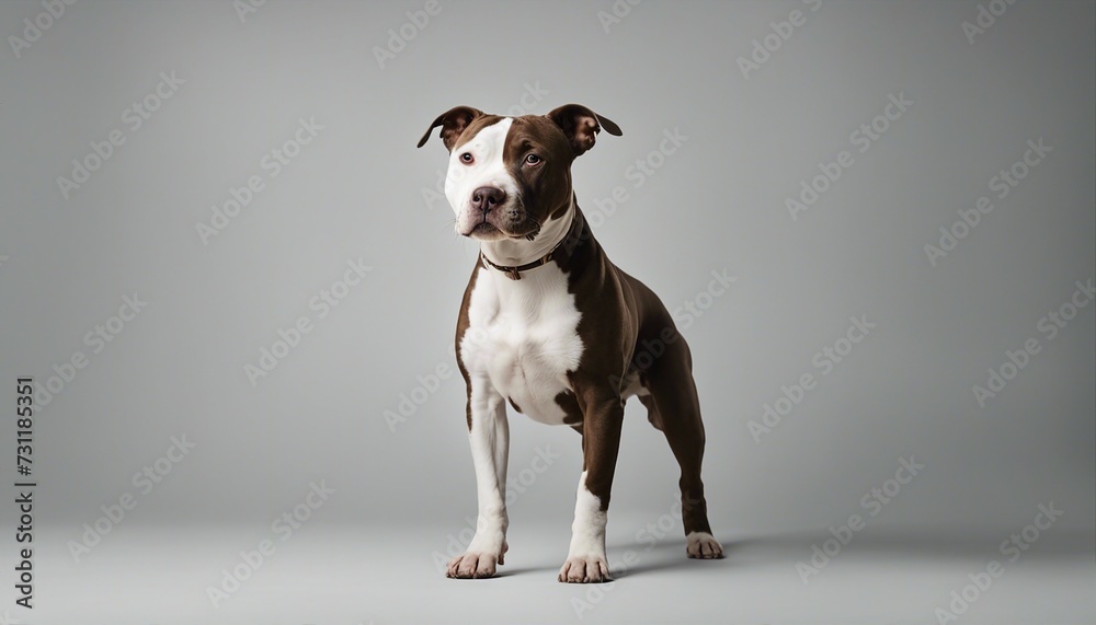 cute pitbull, isolated white background
