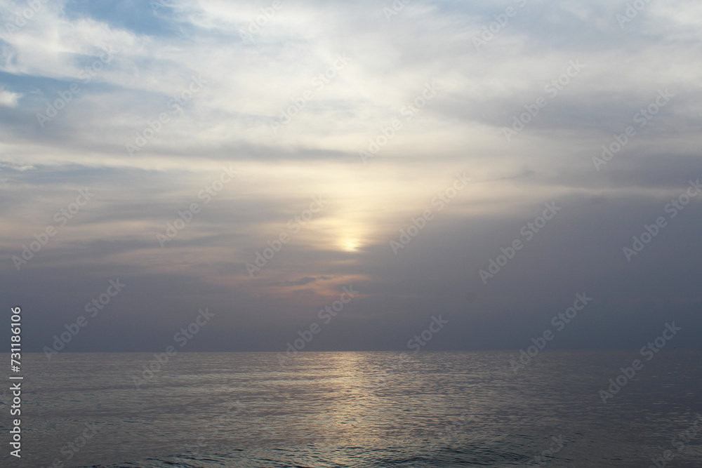 natural background sunset over the sea