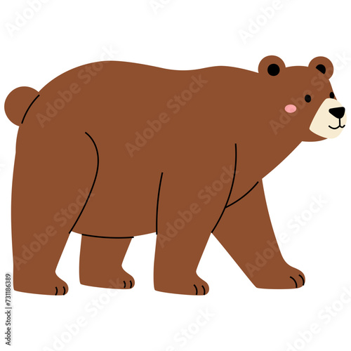 cute bear walking cartoon for kids illustration