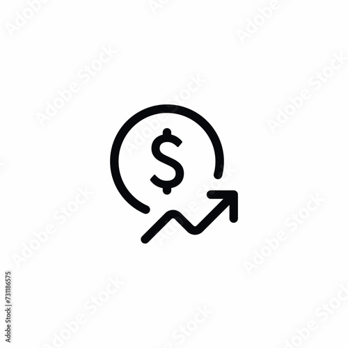 Dollar Price Rising Money Vector Icon Sign Symbol