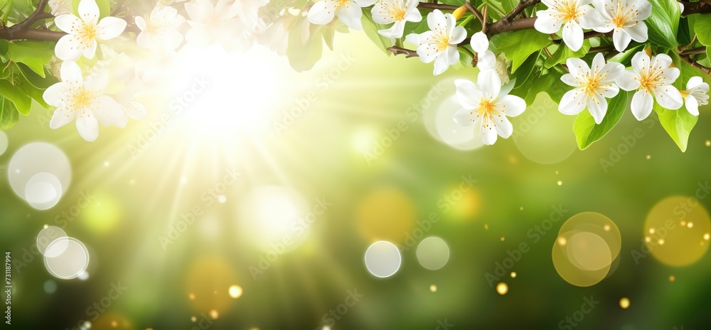 white cherry blossom flower with bokeh soft light, abstract spring nature background, Generative Ai white cherry blossom flower with bokeh soft light, abstract spring nature background, Generative Ai