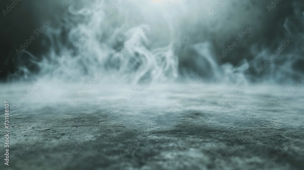 Photograph of Smoke on a Cement Floor with Defocused Background