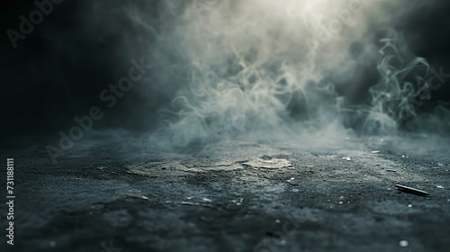 Photograph of Smoke on a Cement Floor with Defocused Background