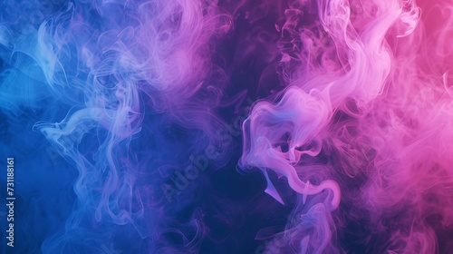 Pink and Blue Swirling Smoke Pattern on Dark Blue Background