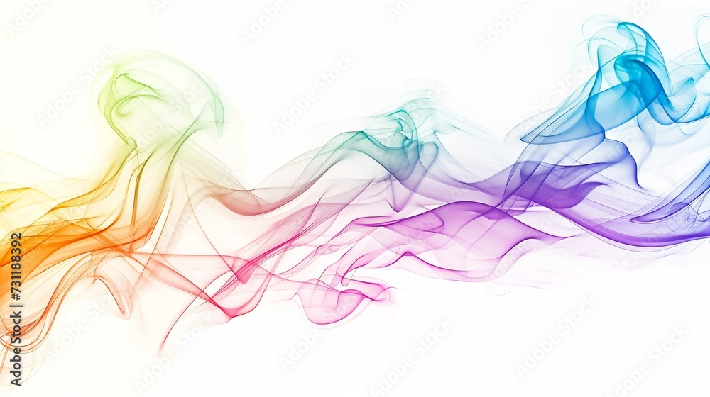 Rainbow Colorful Smoke or Abstract Wave Swirl