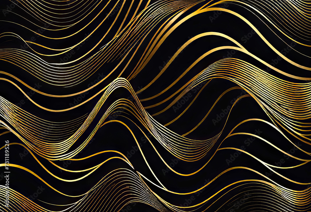 vector illustration, abstract wallpaper design with golden strokes and waves on a black background, simple minimalistic design, vector illustration, abstract wallpaper design with golden strokes and waves on a black background, simple minimalistic design,