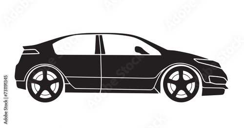 Liftback car silhouette side view