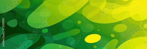 Green Background with Scattered Yellow Oval Shapes, Lively, Bright, Minimalist Graphic Design.