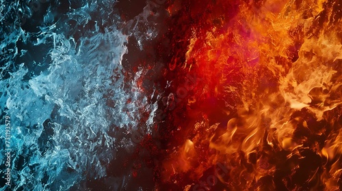 Red Fire versus Blue Ice Abstract Background © Devian Art