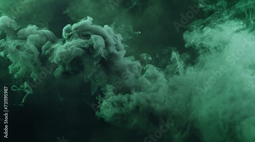  Transparent Green Smoke Cloud Isolated - Generative Art
