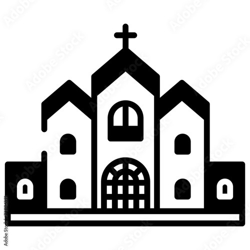 Church  glyph and line vector illustration