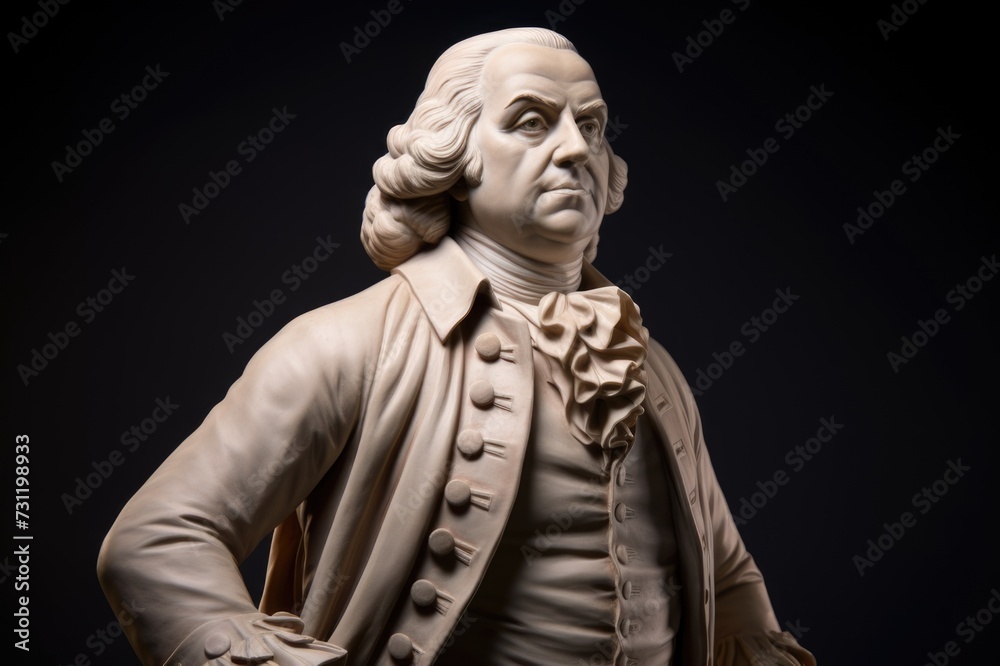 George Mason statue. He known for his contributions to the American Revolution, the Constitutional Convention, and his advocacy for individual rights through the Virginia Declaration of Rights.