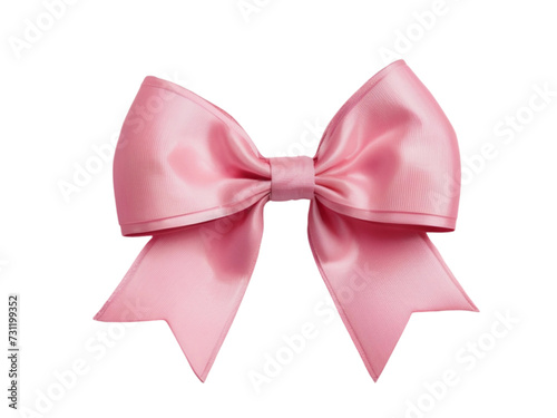 pink bow isolated on white, coquette. 
