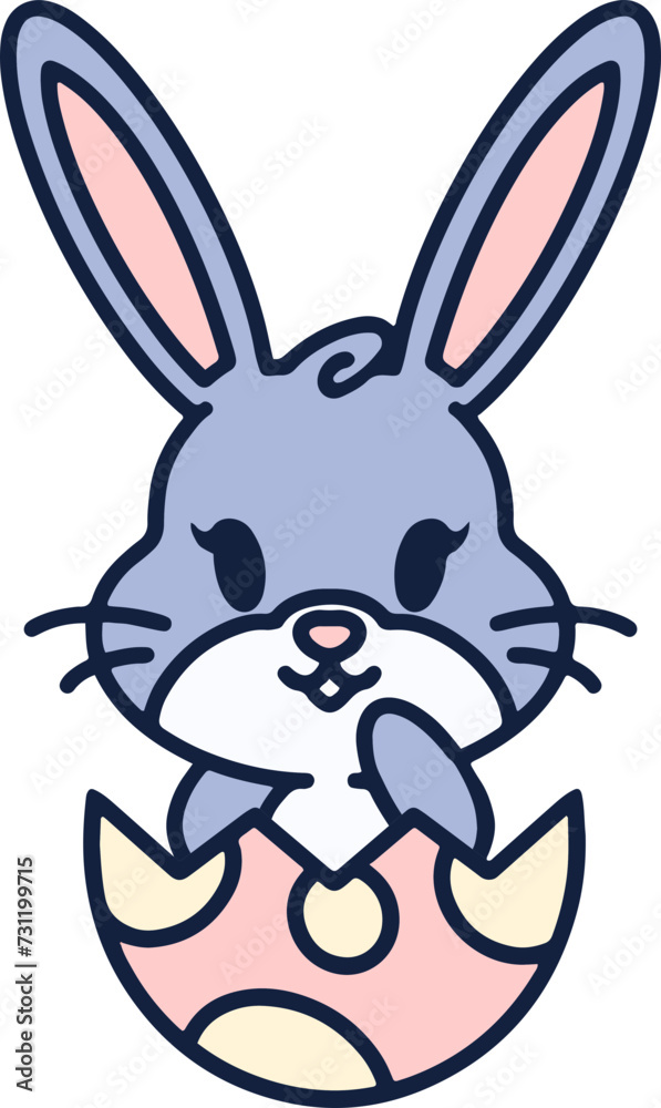 cute easter bunny cartoon with easter egg cute easter bunny cartoon with easter egg
