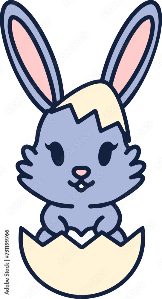 Naklejka premium cute bunny in easter egg