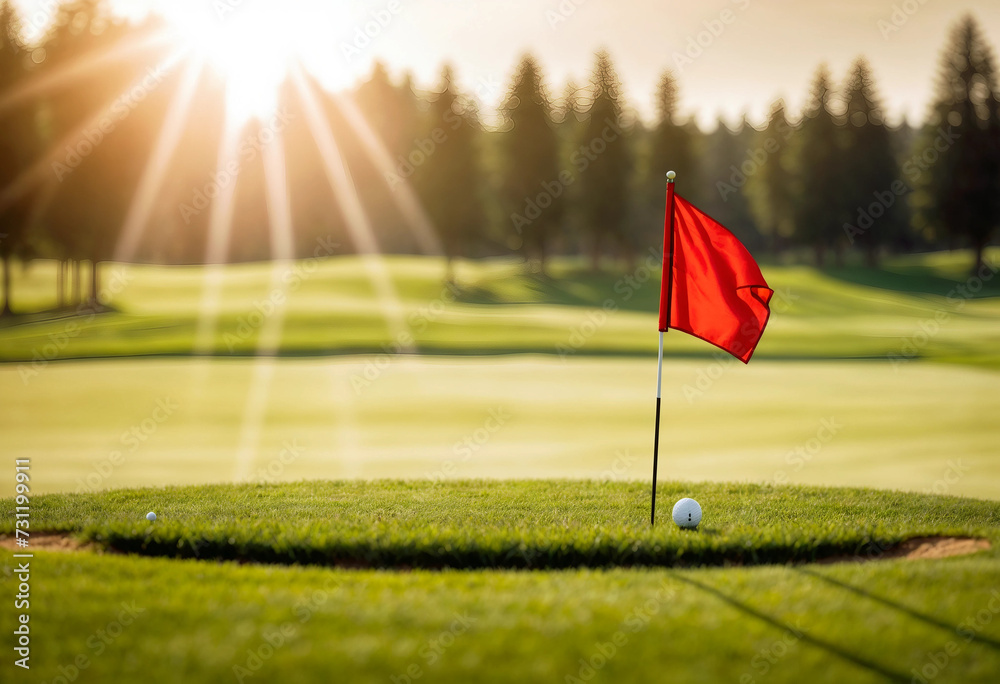 Obraz premium golf course with flag
