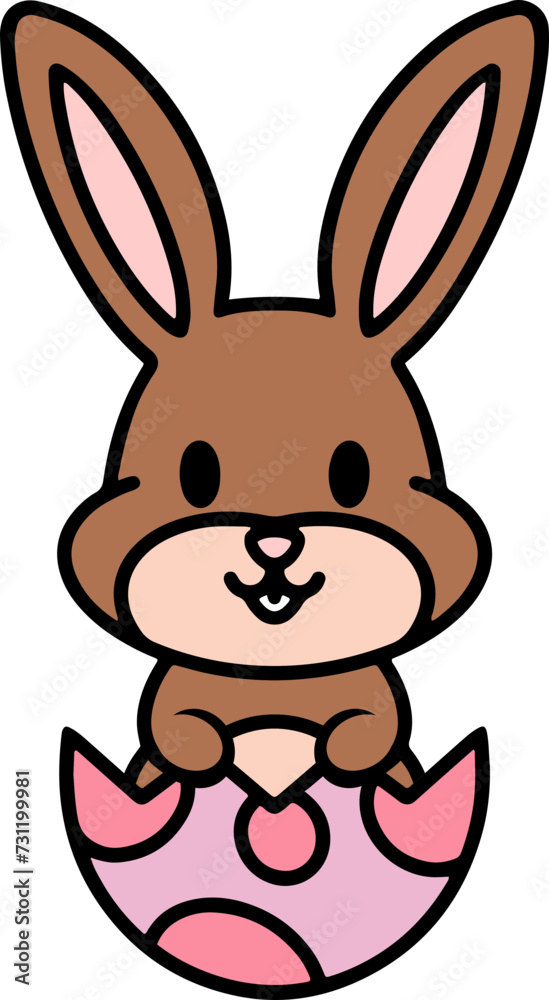 cute easter bunny in easter egg cute easter bunny in easter egg
