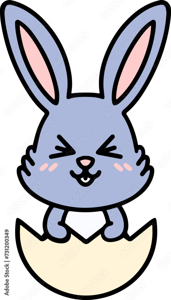 colorful easter bunny and easter egg