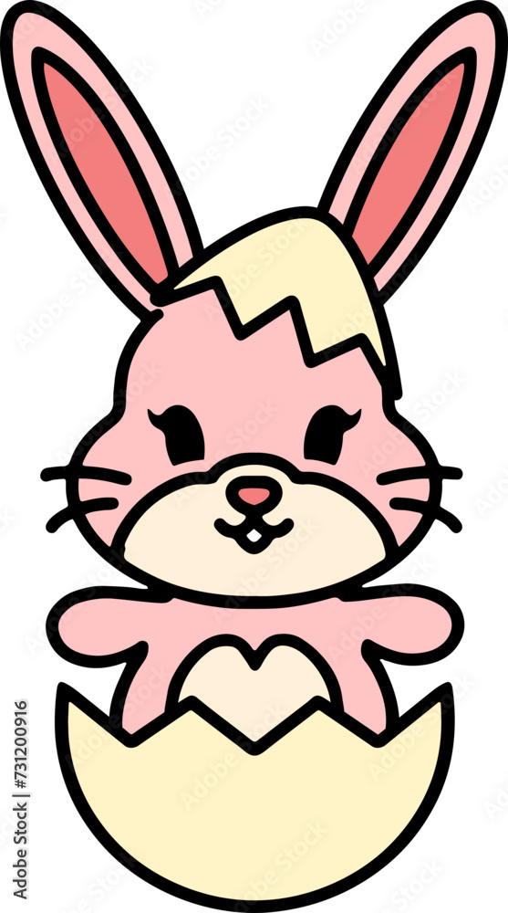 cute easter bunny in egg cute easter bunny in egg