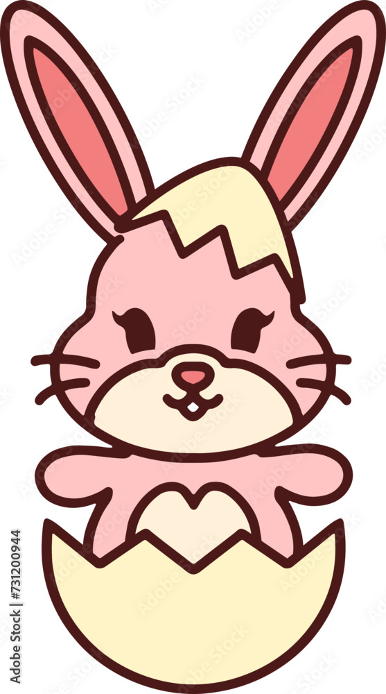 cute easter bunny in egg cute easter bunny in egg