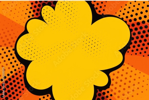 Orange vintage pop art style speech bubble vector pattern background 