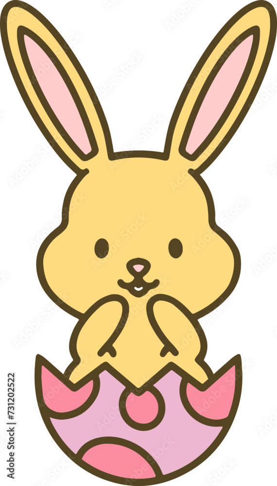 cute easter bunny in egg cartoon cute easter bunny in egg cartoon