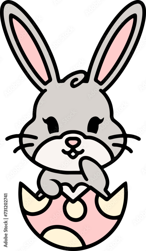 easter bunny in easter egg graphic easter bunny in easter egg graphic