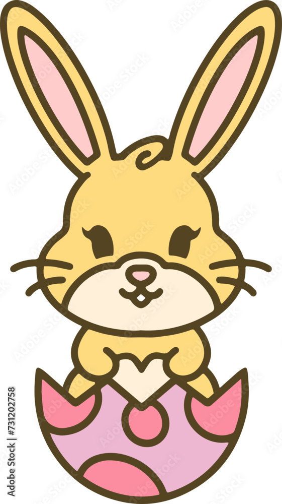 cute easter bunny in easter egg cute easter bunny in easter egg