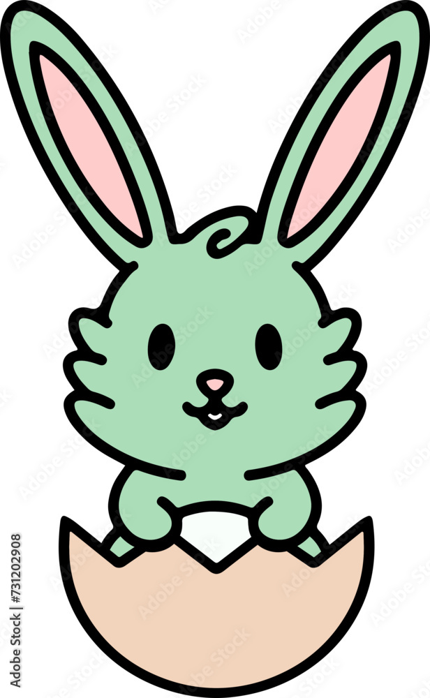 easter bunny in easter egg graphic