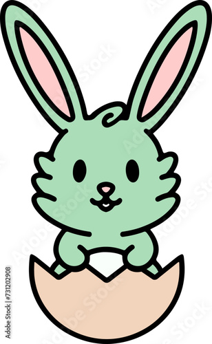 easter bunny in easter egg graphic