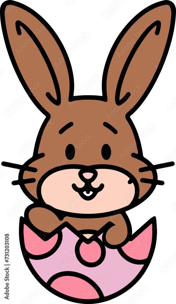 cute easter bunny in easter egg cute easter bunny in easter egg