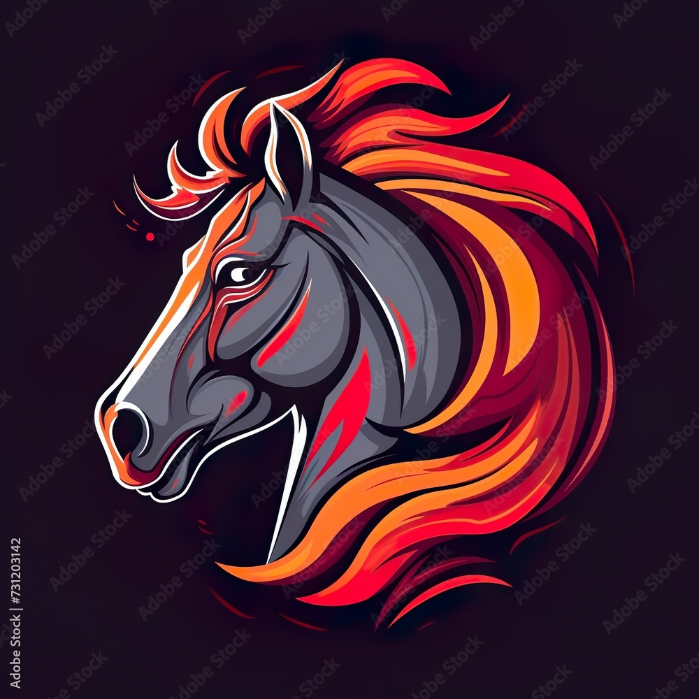 hand drawn horse mascot logo hand drawn horse mascot logo