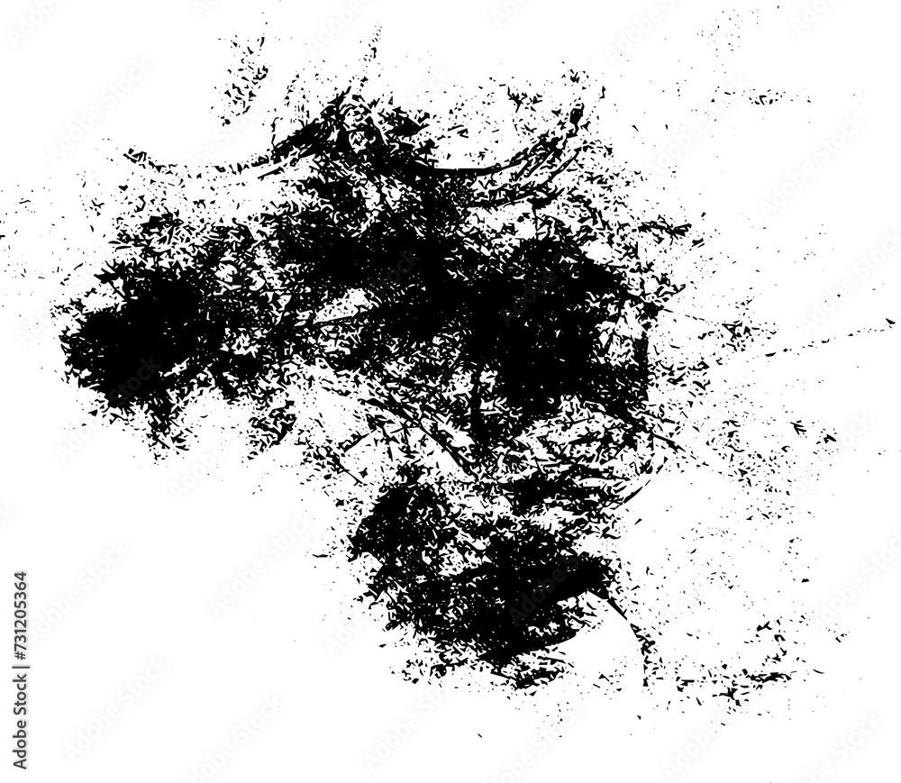 Rustic grunge texture with grain and stains. Abstract noise background. PNG graphic illustration with transparent background.