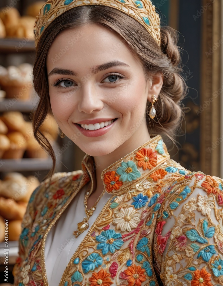 Gourmet Glamour: Beautiful Model Dons Ensemble Inspired by the Artistry of French Pastries Gourmet Glamour: Beautiful Model Dons Ensemble Inspired by the Artistry of French Pastries