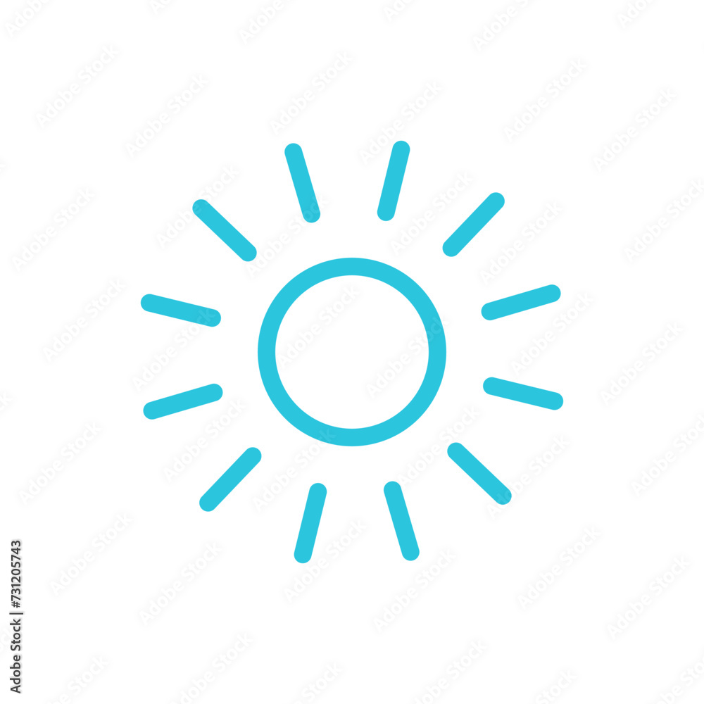 Light shine, sun, from blue icon set.