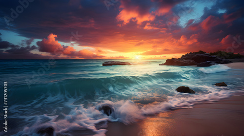 sunset at the beach wallpaper,, sunset over the sea 3d image