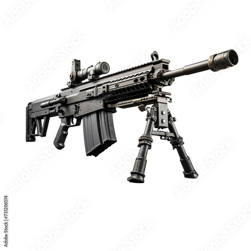 M240 machine gun isolated on transparent background photo