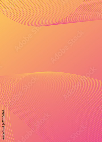 Abstract background vector orange, pink with dynamic waves for wedding design. Futuristic backdrop with network wavy lines. Premium template with stripes and gradient mesh for banner or poster