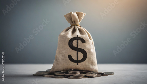 bag with money sign, symbolizing wealth and prosperity in business and finance