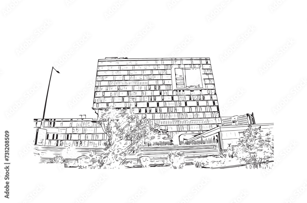 Obraz premium city of Kolkata india. Hand drawn sketch illustration in vector.