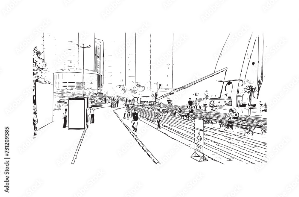 Obraz premium city of Kolkata india. Hand drawn sketch illustration in vector.